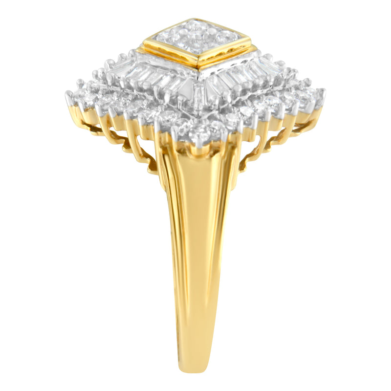 Bids.com 10K Yellow Gold Diamond Ballerina Ring (1 Cttw, I-J Color, I1-I2 Clarity) - Size 7 Rings White Smoke 7 / Yellow.Gold,6 / Yellow.Gold,8 / Yellow.Gold