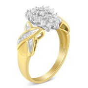 Bids.com 10K Yellow Gold Round And Baguette-Cut Diamond Ring (1/2 Cttw, H-I Color, I1-I2 Clarity) - Size 6 Rings White Smoke 7 / Yellow.Gold,6 / Yellow.Gold,8 / Yellow.Gold