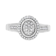 Bids.com .925 Sterling Silver 1/3 Cttw Pave Set Round-Cut Diamond Braided Halo Cocktail Ring (I-J Color, I2-I3 Clarity) - Size 7 Rings White Smoke 8 / White.Sterling Silver,6 / White.Sterling Silver,7 / White.Sterling Silver,9 / White.Sterling Silver,5 / White.Sterling Silver
