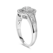 Bids.com .925 Sterling Silver 1/3 Cttw Pave Set Round-Cut Diamond Braided Halo Cocktail Ring (I-J Color, I2-I3 Clarity) - Size 7 Rings White Smoke 8 / White.Sterling Silver,6 / White.Sterling Silver,7 / White.Sterling Silver,9 / White.Sterling Silver,5 / White.Sterling Silver