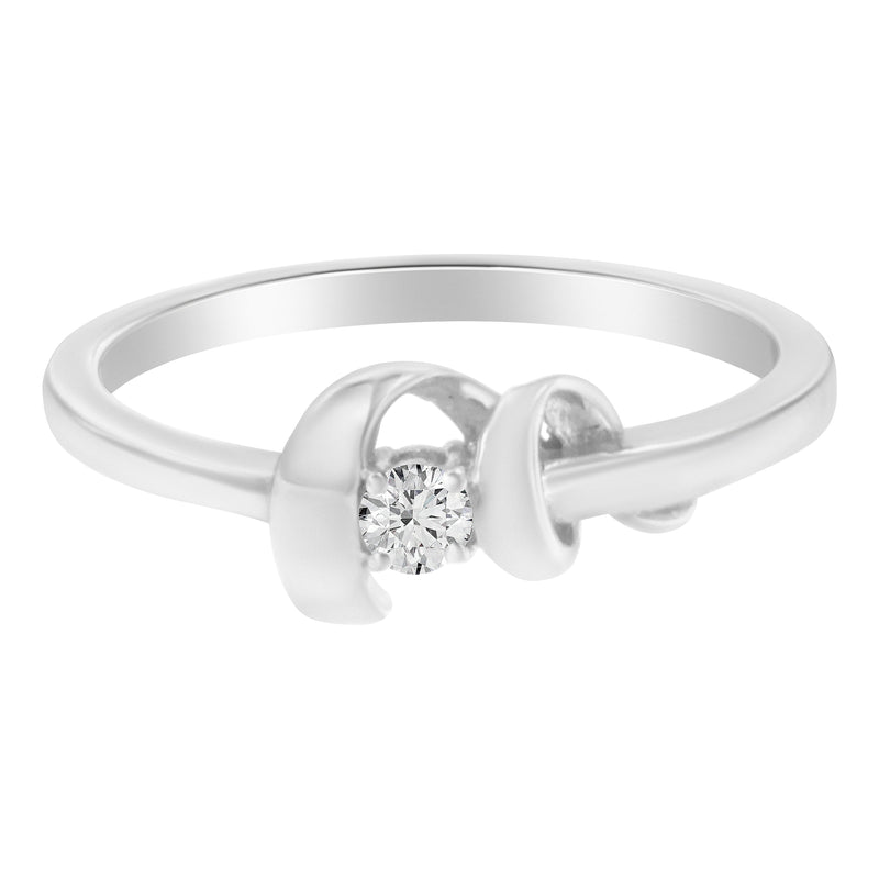 Bids.com 10K White Gold Diamond Promise Ring (1/10 Cttw, H-I Color, SI2-I1 Clarity) - Size 6 Rings White Smoke 7 / White.Gold,8 / White.Gold,6 / White.Gold