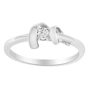 Bids.com 10K White Gold Diamond Promise Ring (1/10 Cttw, H-I Color, SI2-I1 Clarity) - Size 6 Rings White Smoke 7 / White.Gold,8 / White.Gold,6 / White.Gold