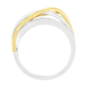 Bids.com 10K White and Yellow Gold 1 1/10 cttw Channel-Set Diamond Bypass Band Ring (J Color, I3 Clarity) - Size 7 Rings White Smoke 7 / YellowWhite.Gold,8 / YellowWhite.Gold,9 / YellowWhite.Gold,6 / YellowWhite.Gold