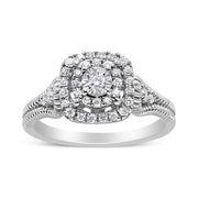 Bids.com .925 Sterling Silver 1/3 Cttw Miracle Set Round-Cut Diamond Cocktail Ring (H-I Color, I1-I2 Clarity) - Size 7 Rings White Smoke 7 / White.Sterling Silver,9 / White.Sterling Silver,8 / White.Sterling Silver,6 / White.Sterling Silver