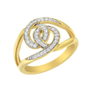 Bids.com 14K Yellow Gold Plated .925 Sterling Silver 1/4 Cttw Diamond Interlocking Loop Open Shank Bypass Ring (I-J Color, I1-I2 Clarity) - Size 7 Rings White Smoke 7 / Yellow.Sterling Silver,9 / Yellow.Sterling Silver,8 / Yellow.Sterling Silver,6 / Yellow.Sterling Silver