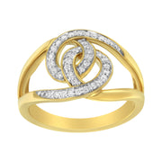 Bids.com 14K Yellow Gold Plated .925 Sterling Silver 1/4 Cttw Diamond Interlocking Loop Open Shank Bypass Ring (I-J Color, I1-I2 Clarity) - Size 7 Rings White Smoke 7 / Yellow.Sterling Silver,9 / Yellow.Sterling Silver,8 / Yellow.Sterling Silver,6 / Yellow.Sterling Silver