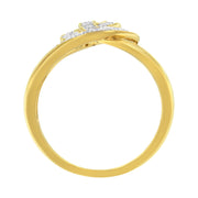 Bids.com 14K Yellow Gold Plated .925 Sterling Silver 1/4 Cttw Diamond Interlocking Loop Open Shank Bypass Ring (I-J Color, I1-I2 Clarity) - Size 7 Rings White Smoke 7 / Yellow.Sterling Silver,9 / Yellow.Sterling Silver,8 / Yellow.Sterling Silver,6 / Yellow.Sterling Silver