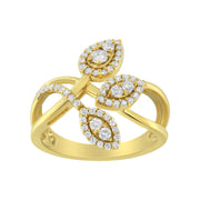Bids.com 10K Yellow Gold 1/2 Cttw Round-Cut Diamond Layered Crossover Triple Leaf Bypass Ring (I-J Color, I1-I2 Clarity) - Size 7 Rings White Smoke 9 / Yellow.Gold,8 / Yellow.Gold,6 / Yellow.Gold,7 / Yellow.Gold,5 / Yellow.Gold,10 / Yellow.Gold
