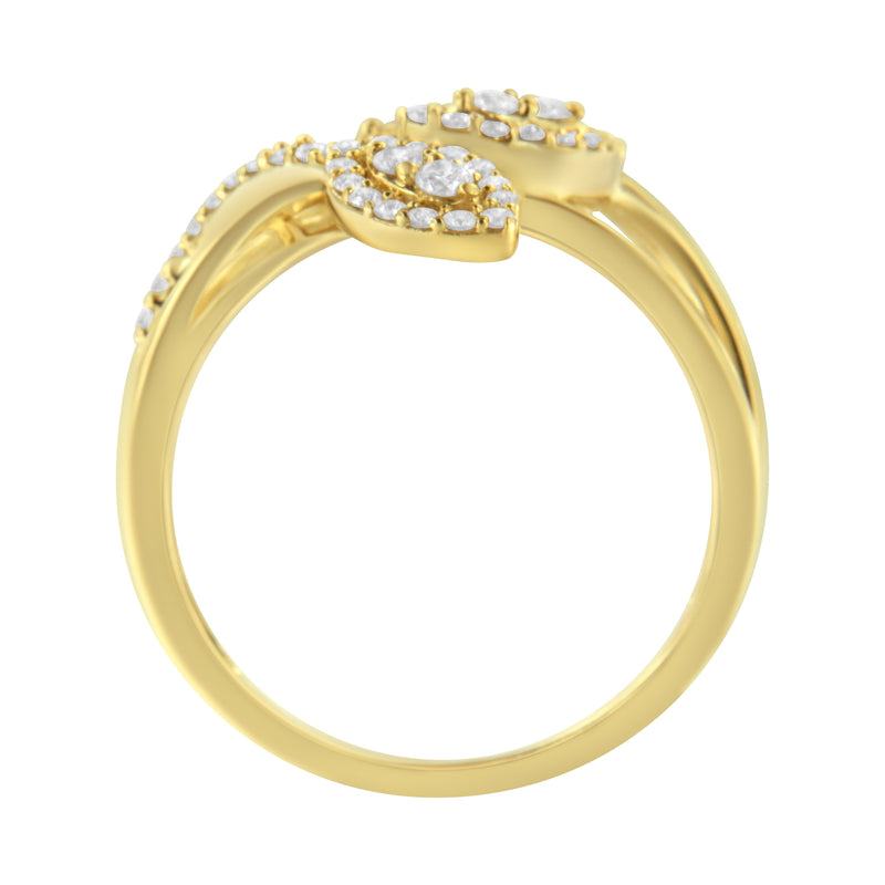 Bids.com 10K Yellow Gold 1/2 Cttw Round-Cut Diamond Layered Crossover Triple Leaf Bypass Ring (I-J Color, I1-I2 Clarity) - Size 7 Rings White Smoke 9 / Yellow.Gold,8 / Yellow.Gold,6 / Yellow.Gold,7 / Yellow.Gold,5 / Yellow.Gold,10 / Yellow.Gold
