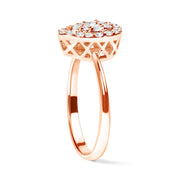 Bids.com 10K Rose Gold 3/8 Cttw Composite Diamond Pear Shaped Halo Promise Ring (I-J Color, I2-I3 Clarity) - Size 6 Rings White Smoke 6 / Rose.Gold,7 / Rose.Gold,8 / Rose.Gold,9 / Rose.Gold