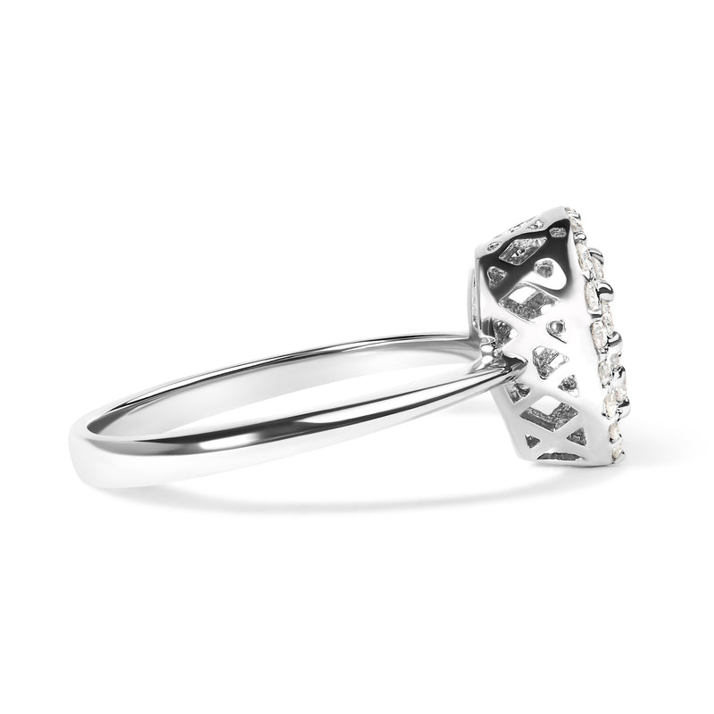 Bids.com 10K White Gold 3/8 Cttw Round-Cut Lab Grown Diamond Cluster Pear Promise Ring (G-H Color, VS2-SI1 Clarity) - Size 7 Rings White Smoke 8 / White.Gold,6 / White.Gold,7 / White.Gold