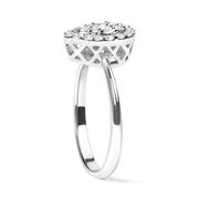 Bids.com 10K White Gold 3/8 Cttw Round-Cut Lab Grown Diamond Cluster Pear Promise Ring (G-H Color, VS2-SI1 Clarity) - Size 7 Rings White Smoke 8 / White.Gold,6 / White.Gold,7 / White.Gold