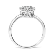 Bids.com 10K White Gold 3/8 Cttw Round-Cut Lab Grown Diamond Cluster Pear Promise Ring (G-H Color, VS2-SI1 Clarity) - Size 7 Rings White Smoke 8 / White.Gold,6 / White.Gold,7 / White.Gold