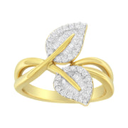 Bids.com 10K Yellow Gold 3/8 Cttw Round and Baguette-Cut Diamond Leaf Cocktail Ring - Size 7 (I-J Color, I1-I2 Clarity) Rings White Smoke 9 / Yellow.Gold,8 / Yellow.Gold,6 / Yellow.Gold,7 / Yellow.Gold