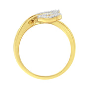 Bids.com 10K Yellow Gold 3/8 Cttw Round and Baguette-Cut Diamond Leaf Cocktail Ring - Size 7 (I-J Color, I1-I2 Clarity) Rings White Smoke 9 / Yellow.Gold,8 / Yellow.Gold,6 / Yellow.Gold,7 / Yellow.Gold