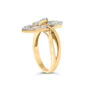 Bids.com 18K Yellow and White Gold Plated .925 Sterling Silver 3/8 Cttw Baguette and Round Diamond Bypass Triple Leaf Ring (I-J Color, I1-I2 Clarity) - Size 7 Rings White Smoke 7 / Yellow.Sterling Silver,9 / Yellow.Sterling Silver,6 / Yellow.Sterling Silver,8 / Yellow.Sterling Silver,5 / Yellow.Sterling Silver