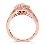 Bids.com 14K Rose Gold Plated .925 Sterling Silver 1/2 Cttw Pave Diamond Halo Cluster Split Shank Cocktail Ring (I-J Color, I1-I2 Clarity) - Size 6 Rings White Smoke 7 / Rose.Sterling Silver,5 / Rose.Sterling Silver,9 / Rose.Sterling Silver,8 / Rose.Sterling Silver,6 / Rose.Sterling Silver