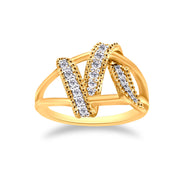 Bids.com 14K Yellow Gold Plated .925 Sterling Silver 1/4 Cttw Diamond Interlocking Bypass Ring (I-J Color, I1-I2 Clarity) - Size 7 Rings White Smoke 9 / Yellow.Sterling Silver,8 / Yellow.Sterling Silver,6 / Yellow.Sterling Silver,7 / Yellow.Sterling Silver,5 / Yellow.Sterling Silver,10 / Yellow.Sterling Silver