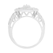 Bids.com .925 Sterling Silver Round and Baguette Diamond Cathedral Ring (0.75 Cttw, H-I Color, I2-I3 Clarity) - Size 7 Rings White Smoke 8 / White.Sterling Silver,6 / White.Sterling Silver,7 / White.Sterling Silver,7.5 / White.Sterling Silver,6.5 / White.Sterling Silver
