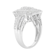 Bids.com .925 Sterling Silver Round and Baguette Diamond Cathedral Ring (0.75 Cttw, H-I Color, I2-I3 Clarity) - Size 7 Rings White Smoke 8 / White.Sterling Silver,6 / White.Sterling Silver,7 / White.Sterling Silver,7.5 / White.Sterling Silver,6.5 / White.Sterling Silver