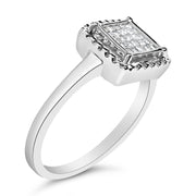 Bids.com .925 Sterling Silver 1/5 Cttw Invisible Set Princess Cut Diamond Promise Ring with Beaded Halo (H-I Color, I1-I2 Clarity) - Ring Size 7 Rings White Smoke 7 / White.Sterling Silver,6 / White.Sterling Silver,8 / White.Sterling Silver,9 / White.Sterling Silver