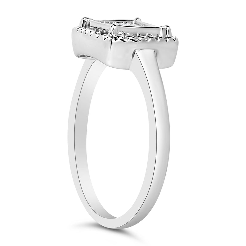 Bids.com .925 Sterling Silver 1/5 Cttw Invisible Set Princess Cut Diamond Promise Ring with Beaded Halo (H-I Color, I1-I2 Clarity) - Ring Size 7 Rings White Smoke 7 / White.Sterling Silver,6 / White.Sterling Silver,8 / White.Sterling Silver,9 / White.Sterling Silver