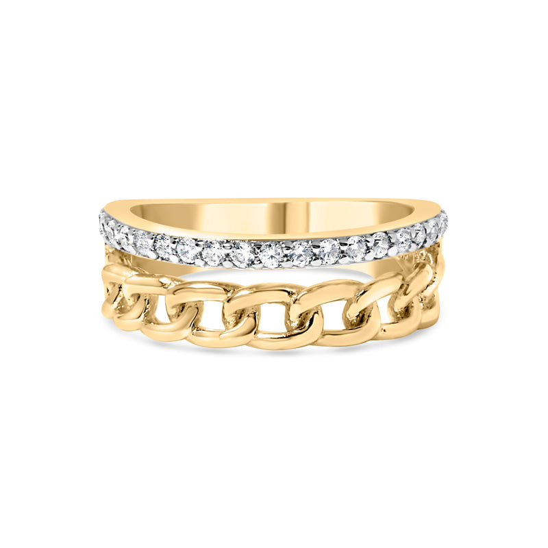 Bids.com 10K Yellow Gold 1/5 Cttw Diamond Cuban Link Ring Band (I-J Color, I2-I3 Clarity) - Size 7 Rings White Smoke 7 / Yellow.Gold,6 / Yellow.Gold,8 / Yellow.Gold,9 / Yellow.Gold,5 / Yellow.Gold,10 / Yellow.Gold