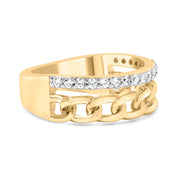 Bids.com 10K Yellow Gold 1/5 Cttw Diamond Cuban Link Ring Band (I-J Color, I2-I3 Clarity) - Size 7 Rings White Smoke 7 / Yellow.Gold,6 / Yellow.Gold,8 / Yellow.Gold,9 / Yellow.Gold,5 / Yellow.Gold,10 / Yellow.Gold