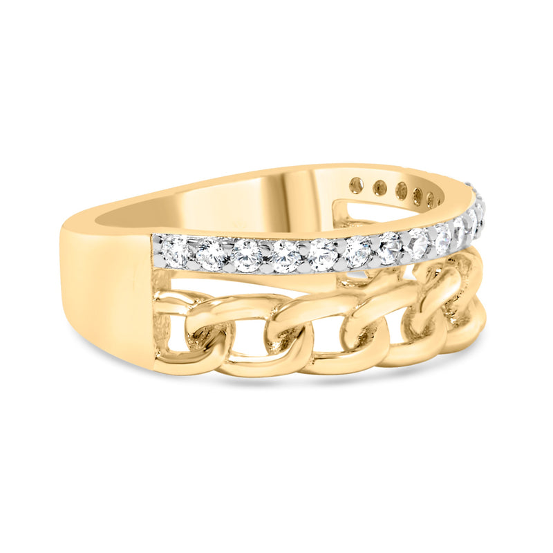 Bids.com 10K Yellow Gold 1/5 Cttw Diamond Cuban Link Ring Band (I-J Color, I2-I3 Clarity) - Size 7 Rings White Smoke 7 / Yellow.Gold,6 / Yellow.Gold,8 / Yellow.Gold,9 / Yellow.Gold,5 / Yellow.Gold,10 / Yellow.Gold