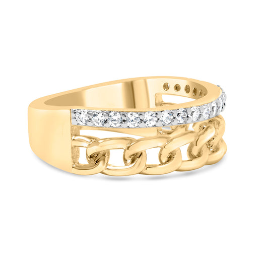Bids.com 10K Yellow Gold 1/5 Cttw Diamond Cuban Link Ring Band (I-J Color, I2-I3 Clarity) - Size 7 Rings White Smoke 7 / Yellow.Gold,6 / Yellow.Gold,8 / Yellow.Gold,9 / Yellow.Gold,5 / Yellow.Gold,10 / Yellow.Gold
