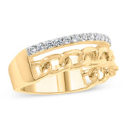 Bids.com 10K Yellow Gold 1/5 Cttw Diamond Cuban Link Ring Band (I-J Color, I2-I3 Clarity) - Size 7 Rings White Smoke 7 / Yellow.Gold,6 / Yellow.Gold,8 / Yellow.Gold,9 / Yellow.Gold,5 / Yellow.Gold,10 / Yellow.Gold