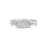 Bids.com .925 Sterling Silver 1/5 Cttw Diamond ID and Cuban Link Band Ring (I-J Color, I2-I3 Clarity) - Ring Size 6 Rings White Smoke 6 / White.Sterling Silver,7 / White.Sterling Silver,8 / White.Sterling Silver