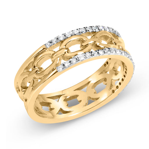Bids.com 10K Yellow Gold 1/5 Cttw Diamond Two Row Cuban Link Ring (I-J Color, I2-I3 Clarity) - Size 7 Rings White Smoke 7 / Yellow.Gold,6 / Yellow.Gold,8 / Yellow.Gold,9 / Yellow.Gold,5 / Yellow.Gold,10 / Yellow.Gold