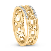 Bids.com 10K Yellow Gold 1/5 Cttw Diamond Two Row Cuban Link Ring (I-J Color, I2-I3 Clarity) - Size 7 Rings White Smoke 7 / Yellow.Gold,6 / Yellow.Gold,8 / Yellow.Gold,9 / Yellow.Gold,5 / Yellow.Gold,10 / Yellow.Gold