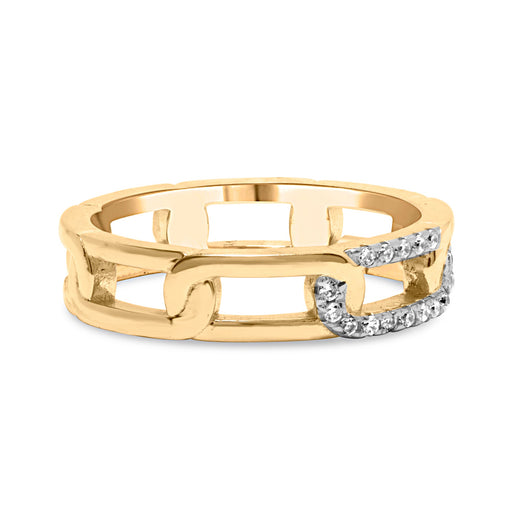 Bids.com 10K Yellow Gold Diamond Accent Paperclip Band Ring (I-J Color, I2-I3 Clarity) - Size 7 Rings White Smoke 7 / Yellow.Gold,6 / Yellow.Gold,8 / Yellow.Gold,9 / Yellow.Gold,5 / Yellow.Gold,10 / Yellow.Gold