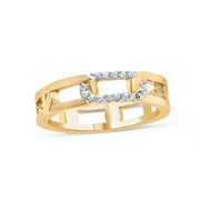 Bids.com 10K Yellow Gold Diamond Accent Paperclip Band Ring (I-J Color, I2-I3 Clarity) - Size 7 Rings White Smoke 7 / Yellow.Gold,6 / Yellow.Gold,8 / Yellow.Gold,9 / Yellow.Gold,5 / Yellow.Gold,10 / Yellow.Gold