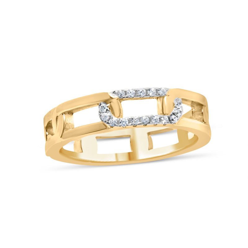 Bids.com 10K Yellow Gold Diamond Accent Paperclip Band Ring (I-J Color, I2-I3 Clarity) - Size 7 Rings White Smoke 7 / Yellow.Gold,6 / Yellow.Gold,8 / Yellow.Gold,9 / Yellow.Gold,5 / Yellow.Gold,10 / Yellow.Gold