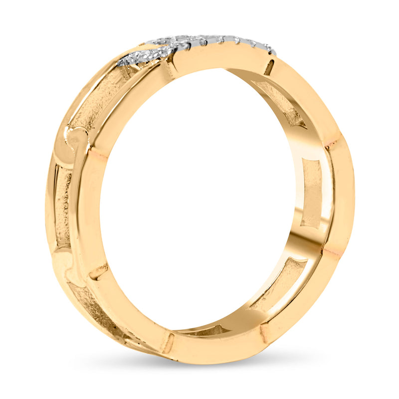 Bids.com 10K Yellow Gold Diamond Accent Paperclip Band Ring (I-J Color, I2-I3 Clarity) - Size 7 Rings White Smoke 7 / Yellow.Gold,6 / Yellow.Gold,8 / Yellow.Gold,9 / Yellow.Gold,5 / Yellow.Gold,10 / Yellow.Gold