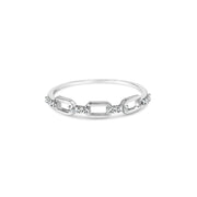 Bids.com .925 Sterling Silver Diamond Accent Paperclip Band Ring (I-J Color, I2-I3 Clarity) - Ring Size 6 Rings White Smoke 6 / White.Sterling Silver,7 / White.Sterling Silver,8 / White.Sterling Silver,5 / White.Sterling Silver,9 / White.Sterling Silver