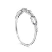 Bids.com .925 Sterling Silver Diamond Accent Paperclip Band Ring (I-J Color, I2-I3 Clarity) - Ring Size 6 Rings White Smoke 6 / White.Sterling Silver,7 / White.Sterling Silver,8 / White.Sterling Silver,5 / White.Sterling Silver,9 / White.Sterling Silver