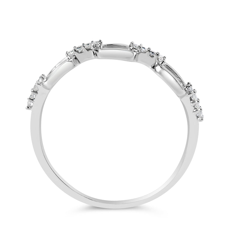 Bids.com .925 Sterling Silver Diamond Accent Paperclip Band Ring (I-J Color, I2-I3 Clarity) - Ring Size 6 Rings White Smoke 6 / White.Sterling Silver,7 / White.Sterling Silver,8 / White.Sterling Silver,5 / White.Sterling Silver,9 / White.Sterling Silver