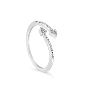 Bids.com .925 Sterling Silver 1/5 Cttw Diamond Double Arrowhead Open Ring (I-J Color, I2-I3 Clarity) - Ring Size 6 Rings White Smoke 6 / White.Sterling Silver,7 / White.Sterling Silver,8 / White.Sterling Silver,5 / White.Sterling Silver,9 / White.Sterling Silver
