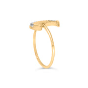 Bids.com 10K Yellow Gold 1/10 Cttw Diamond Crescent Moon Ring (I-J Color, I1-I2 Clarity) - Ring Size 6 Rings White Smoke 6 / Yellow.Gold,7 / Yellow.Gold,8 / Yellow.Gold,9 / Yellow.Gold,5 / Yellow.Gold