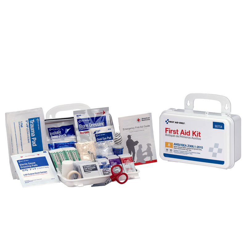 Uline First Aid Kit (10-Person Capacity) with Manual, 1 Dispenser Box First Aid Kits White Smoke