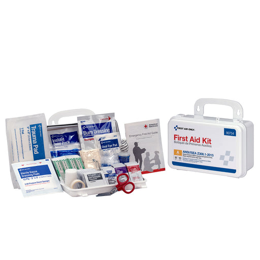 Uline First Aid Kit (10-Person Capacity) with Manual, 1 Dispenser Box First Aid Kits White Smoke