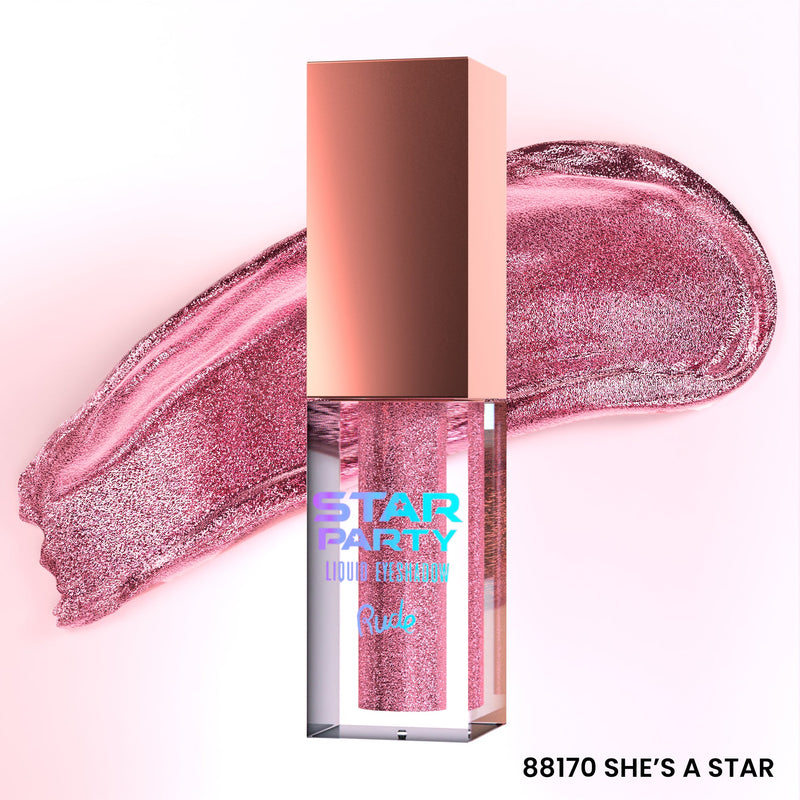 Rude Cosmetics Star Party Liquid Glitter Eyeshadow Single Eyeshadows Lavender Blush She's A Star