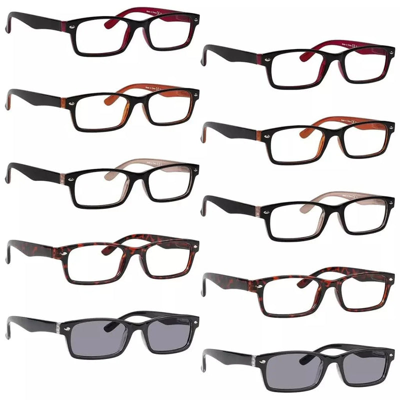 eyekeeper.com 10 Pack Vintage Reading Glasses Spring Hinges Readers R055 Eyeglasses White Smoke 10 Pairs Mix / without magnification,10 Pairs Mix / +0.50,10 Pairs Mix / +0.75,10 Pairs Mix / +1.00,10 Pairs Mix / +1.25,10 Pairs Mix / +1.50,10 Pairs Mix / +1.75,10 Pairs Mix / +2.00,10 Pairs Mix / +2.25,10 Pairs Mix / +3.00,10 Pairs Mix / +3.50,10 Pairs
