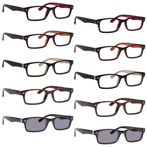 eyekeeper.com 10 Pack Vintage Reading Glasses Spring Hinges Readers R055 Eyeglasses White Smoke 10 Pairs Mix / without magnification,10 Pairs Mix / +0.50,10 Pairs Mix / +0.75,10 Pairs Mix / +1.00,10 Pairs Mix / +1.25,10 Pairs Mix / +1.50,10 Pairs Mix / +1.75,10 Pairs Mix / +2.00,10 Pairs Mix / +2.25,10 Pairs Mix / +3.00,10 Pairs Mix / +3.50,10 Pairs