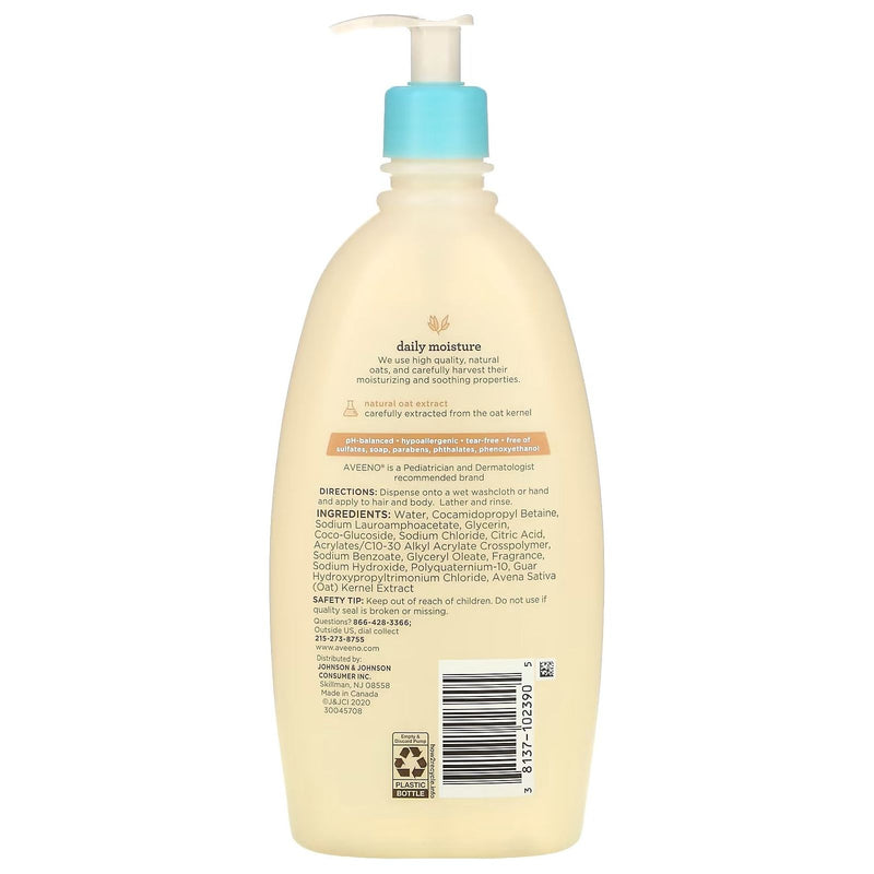 Aveeno Aveeno Baby Daily Moisture Body Wash & Shampoo Oat Extract 8 Fl. Oz Baby Body Wash & Shampoo Bisque