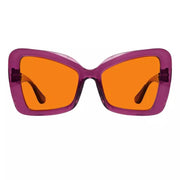 eyekeeper.com 100% Blue Blocking Glasses Cat-eye Orange Lens Metalless Screwless R2315-B98 Eyeglasses White Smoke Purple Red / without magnification